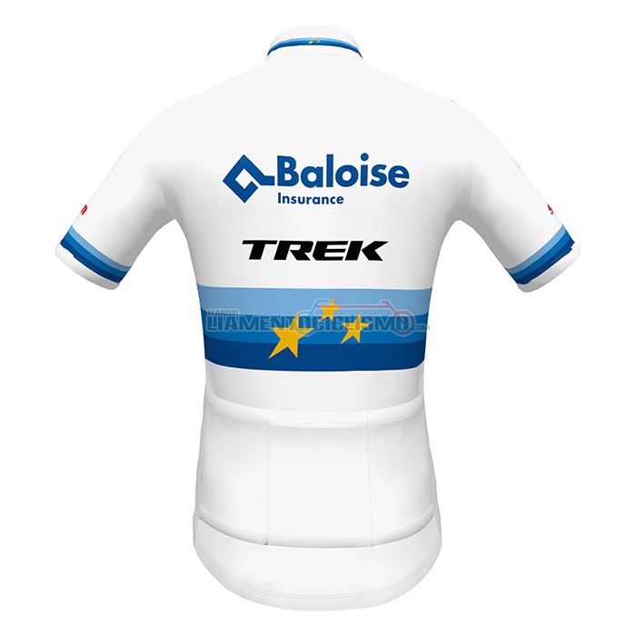 Abbigliamento Ciclismo European Champion Trek Manica Corta 2022 Bianco Rosso